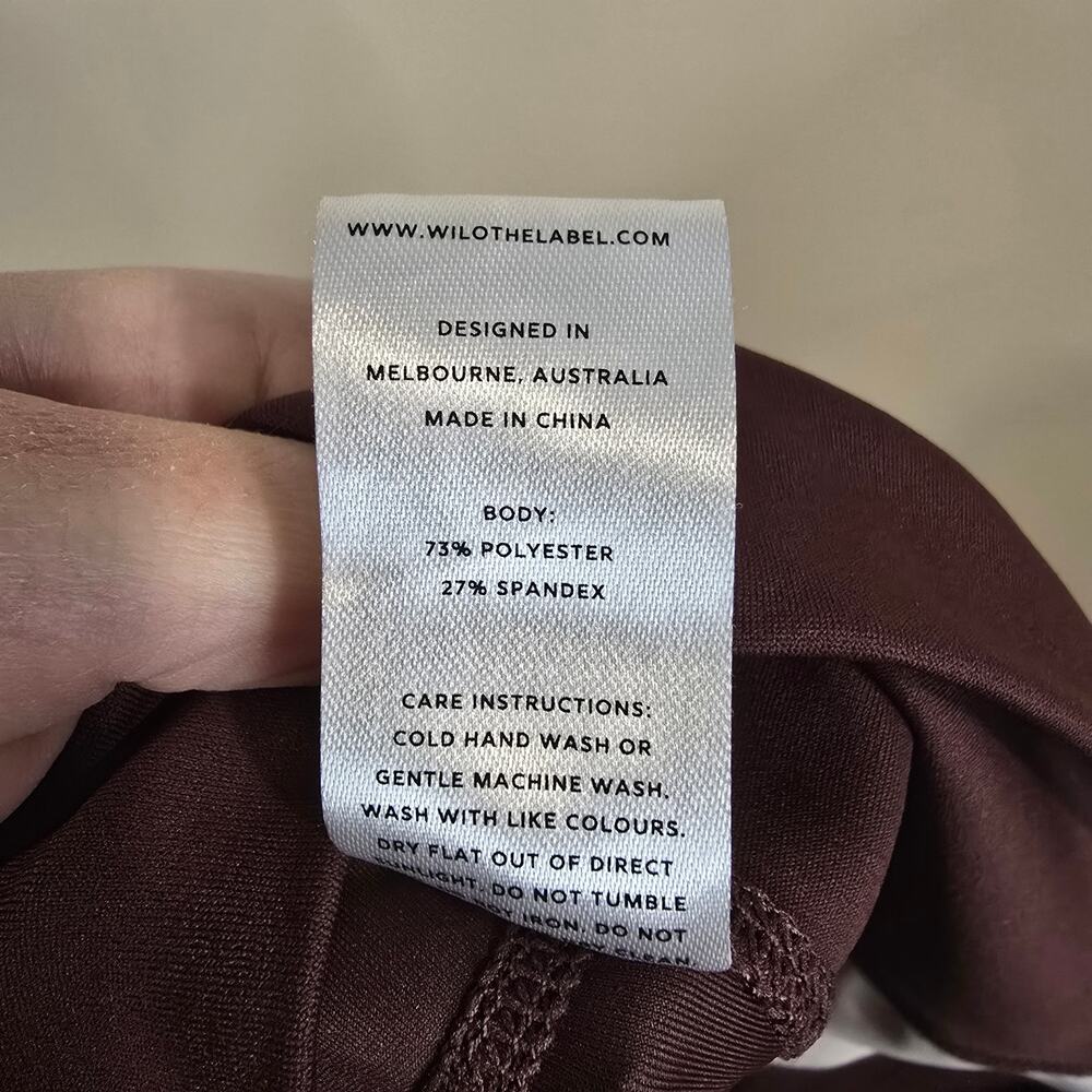 Women's Wilo The Label Brown & Tan Athletic Biker Shorts | Size Large - Picture 8 of 8
